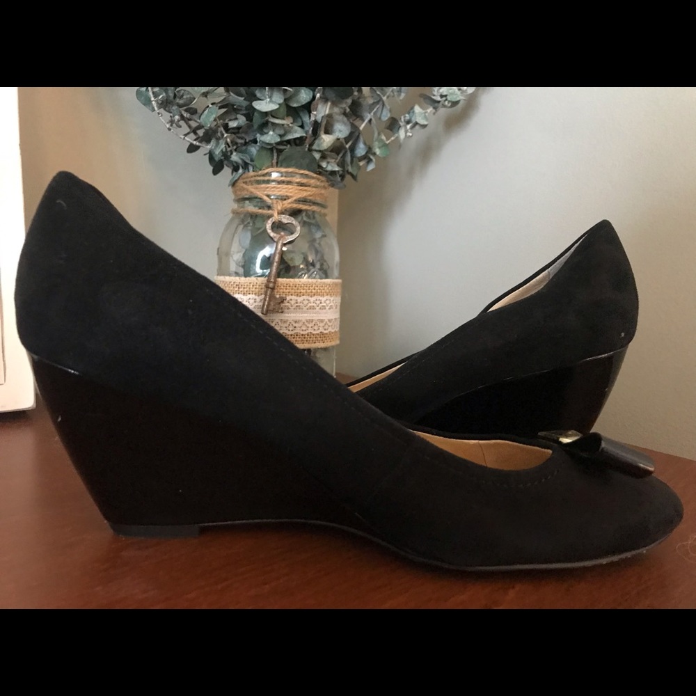 Kate Spade Cayley Suede and Patent Leather Wedge